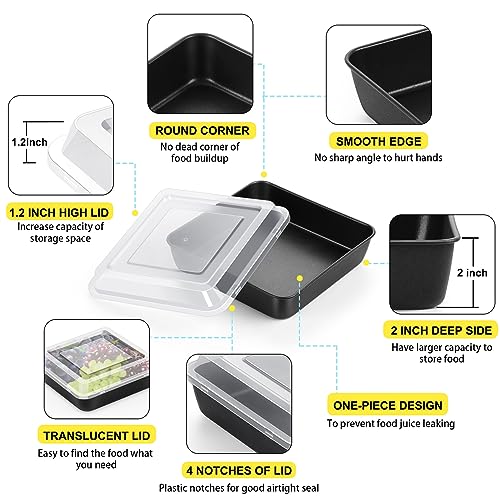 P&P CHEF 9 x 9 Inch Baking Pan with Lid, Nonstick Square Cake Pans - 4Pcs - size: 9 x 9 Inch