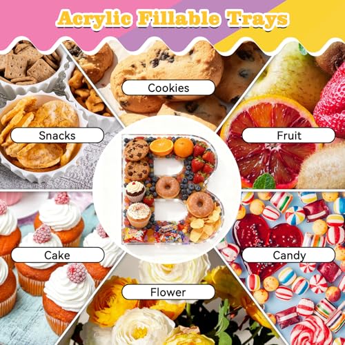 Ledido Reusable 10'' Fillable Acrylic Charcuterie Board Box Letter Q - color: Letter Q