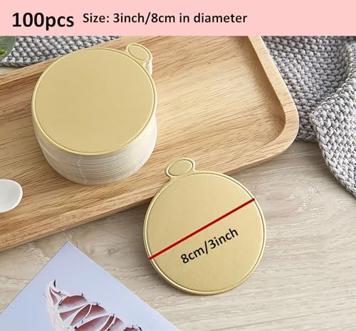 YYaaloa 3.15 Inch Mini Round Golden Cake Boards 100pcs Mousse Cupcake Base Paper Plates Circle Dessert Board (Gold 3inch 100pcs) - color: Gold 3.15inch 100pcs