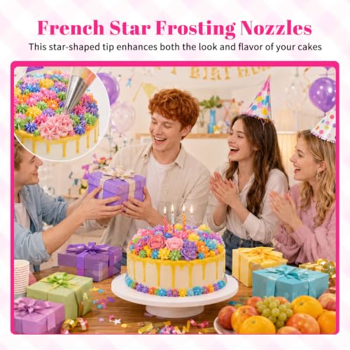 Large Piping Tips Set French Star Tube Frosting Nozzle Kit