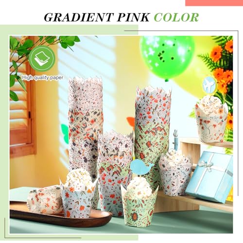 Reallnaive 500 Pcs Thanksgiving Fall Tulip Cupcake Liners
