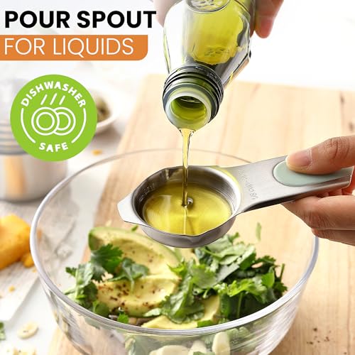 Spring Chef Magnetic Stainless Steel Measuring Cups Set of 7, Winter Frost - color: Winter Frost, size: Magnetic - Set of 7