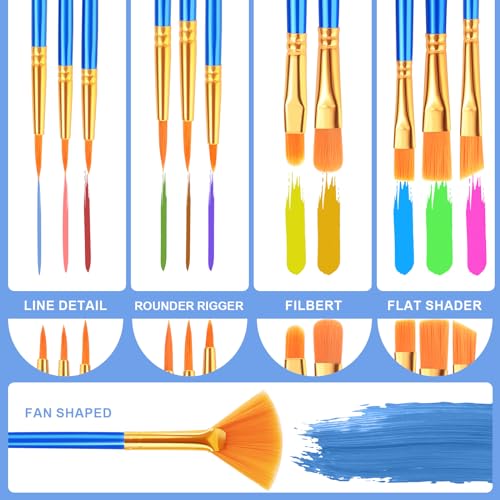 ESRICH Paint Brushes Set, 30Pack 360pcs Paint Brush for Acrylic Painting - size: 360p