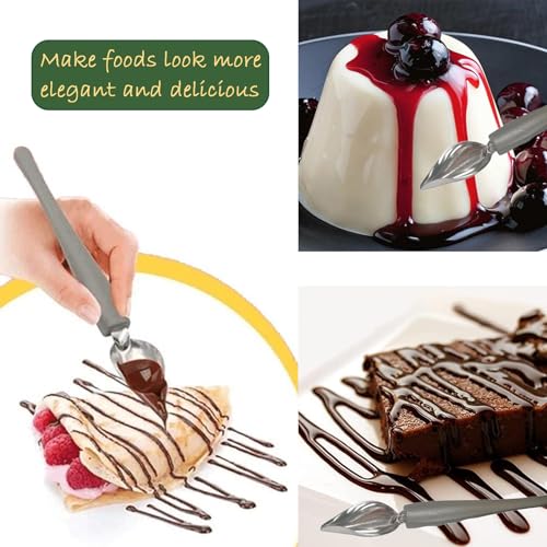 4 Chocolate Dipping Fork Spoons Set,2 Culinary Drawing Decorating Spoon Set - color: 6PCS