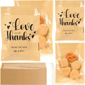 MotiMind 100 Pcs Clear Wedding Cookie Bags, Love and Thanks Candy Bag