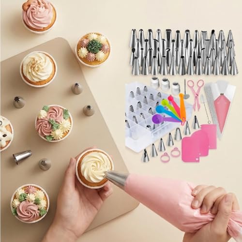Cake Decorating Kit, 120 Pcs Piping Bags and Tips Set