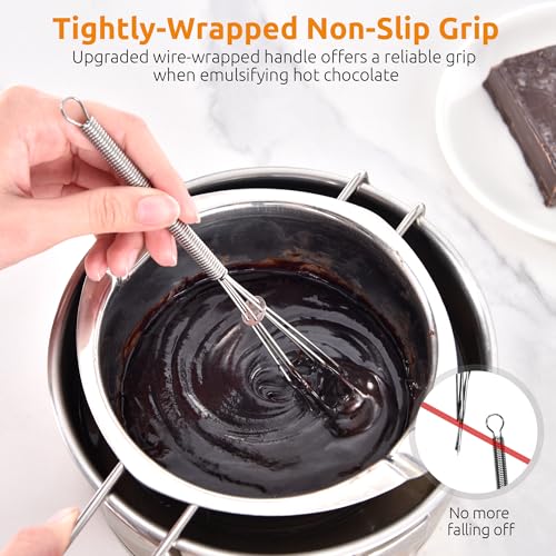 U-Taste Small Mini Whisks for Cooking, 18/8 Stainless Steel 7" Wisking Tool - color: Silver, size: Mini