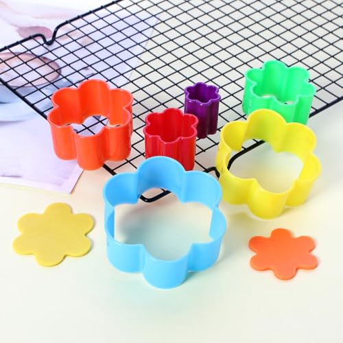 Cookie Cutter Set for Baking, 6PCS Sandwich Fondant Cake Fruit Vegetable Shapes Cutter Set (Flower) - color: Flower