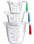 Vremi 3 Piece Plastic Measuring Cups Set BPA Free Stackable Measuring Cups