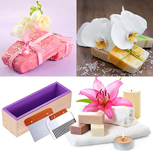 Ogrmar Silicone Soap Molds Kit 42 oz Wooden Silicone Rectangular Mold