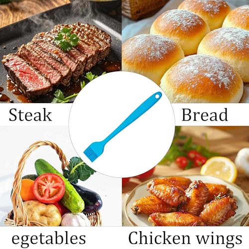 4PCS Heat Resistant Silicone Basting Brushes Cooking Brush, BPA Free Pastry Brush with Soft Bristles for Oil Butter Sauce BBQ Grill Kitchen Baking Dishwasher Safe(Blue) - color: Blue