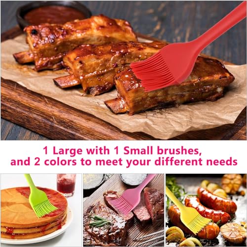 Hhyn Silicone Basting Pastry Brush Set 2 Pack - color: 2 Pcs Black + Red