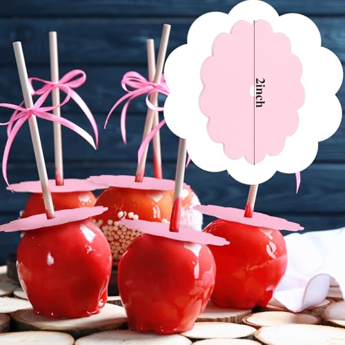 100 Pcs Scalloped Cake Pop Boards with Hole Cake Base, Pink - color: Pink