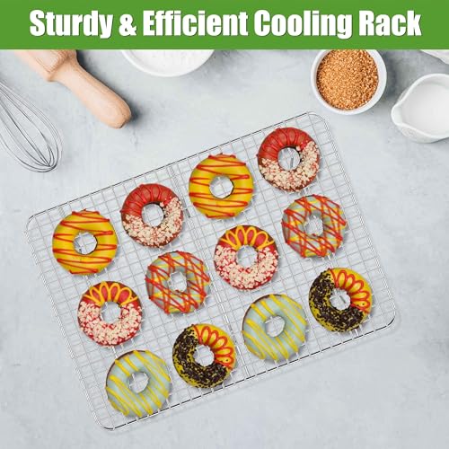 Homikit Stainless Steel Large Cooling Racks Set, 15.3x11.3 Inch, Rust Free - size: 15.3" x 11.3"