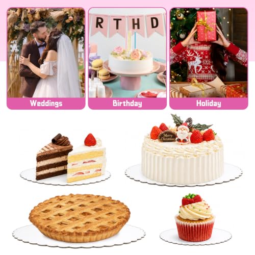 8 Pack Round Cake Boards,White Wave Cake Circles Base 6,8,10,12 Inch - color: White, size: 6/8/10/12Inch, style: Wavy Edge