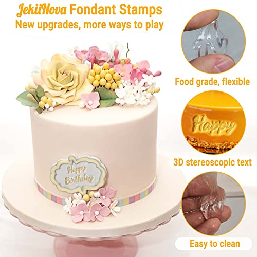 4PCS Handwriting Alphabet Cake Stamps Tool for Fondant Cookie Biscuit - color: Handwritingd