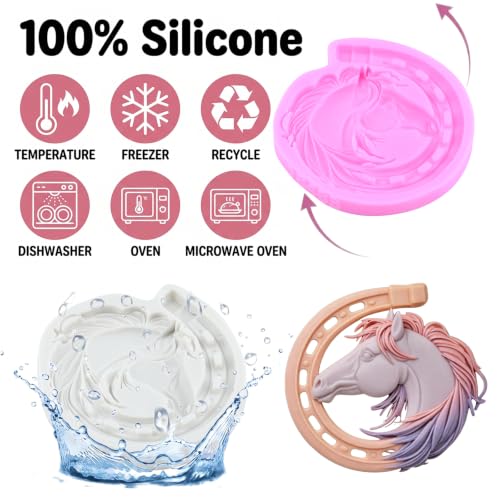Horseshoe Fondant Mold Horse Silicone Molds Set Of 2 - color: Style J