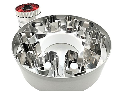 Christmas Round Linzer Cookie Cutter Set 11PC Stainless Steel