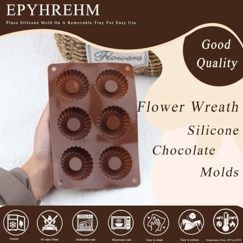 6 Cavity Donut Silicone Chocolate Molds - color: Style E