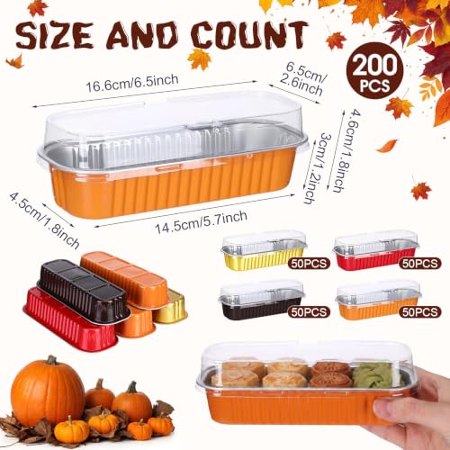 Qunclay 200 Pcs Mini Loaf Pans Disposable with Lid, Fall Color - color: Fall Color
