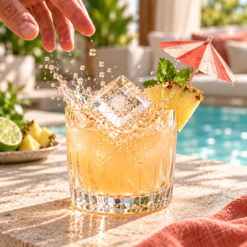 HIC Kitchen Big Block Silicone Ice Cube Tray, European-Grade, Non-Stick, Makes 8 Large Ice Cubes - size: 8 Large Ice Cubes