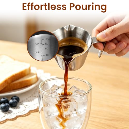 4 Pc Stainless Steel Espresso Shot Cups, 3.4oz/100ml, Silver - color: 10_ Silver 4pcs