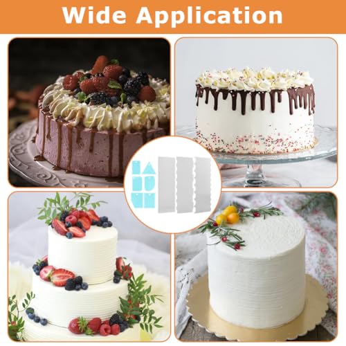 3PCS Stainless Steel Cake Scraper & 6Pcs Plastic Pattern Scraper