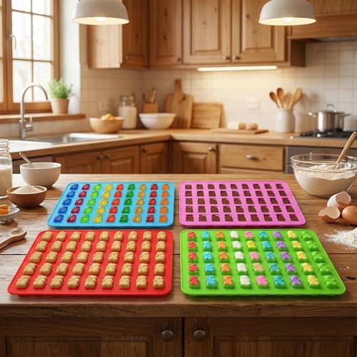 5Pcs Gummy Candy Molds - Silicone Gummy Mini Bear Molds with 2Pcs Dropper,Non-stick and Bpa Free for Candy Chocolate Gummies Baking - color: 5pcs Mini Bear Molds