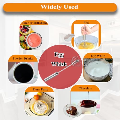Stainless Steel Semi Automatic Whisk Egg Beater, 10in - size: 10in