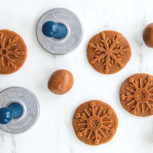 Nordic Ware Snowflake Cookie Stamps (Set of 3), Sturdy Cast Aluminium Cookie Stamp Set, Cookie Press Set Made in the USA, Sturdy and Durable Biscuit Maker Press Set - style: Snowflake