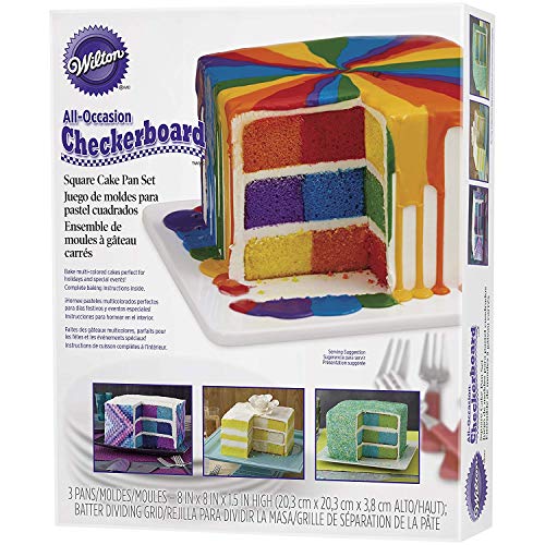 Wilton Checkerboard Cake Pan, 4 Piece Set - style: 3-Pc. Square