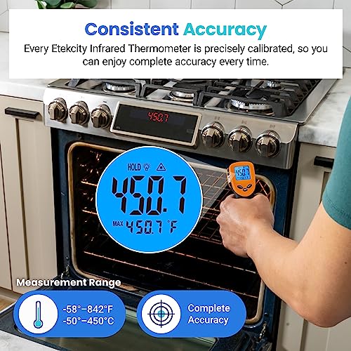 Etekcity Infrared Thermometer Laser Temperature Gun 774, Orange - color: Orange, style: Classic