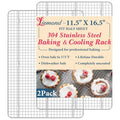 Cooling Racks 11.5 x16.5 in, Tight-Wire Stainless Steel Baking Rack 2-Pack - size: 11.5“ x 16.5”-2 Pack