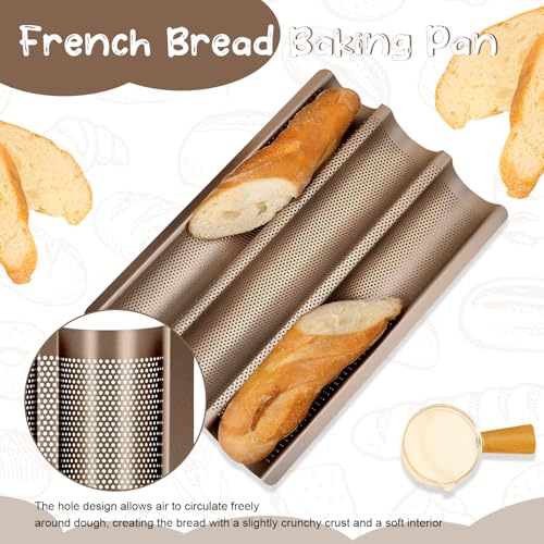 Baguette Bread Pan, Perforated French Bread Tray