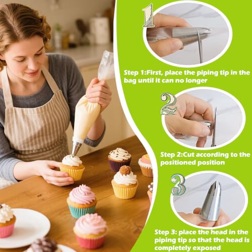 Suuker 1M Piping Tips Set, 3 Large Open Star Cake Decorating Tips - size: 3 Pieces