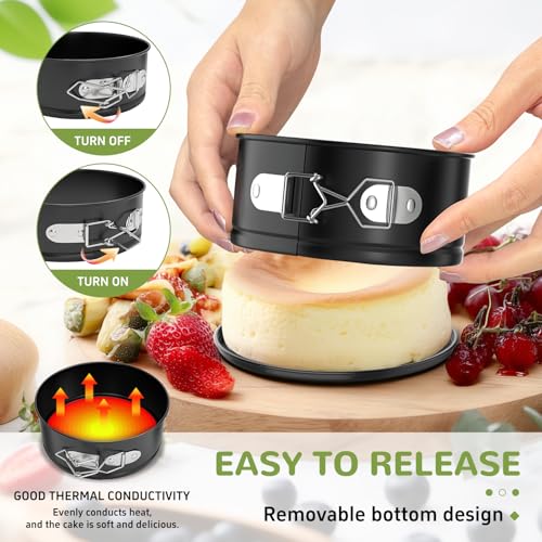 ZeroPone 4 Inch Mini Springform Pan for Mini Cheesecake Pizza - size: 4 Inch