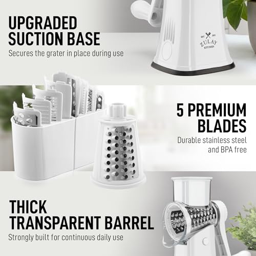 Rotary Cheese Grater Hand Crank, Vegetable Shredder - White - color: 07 - White