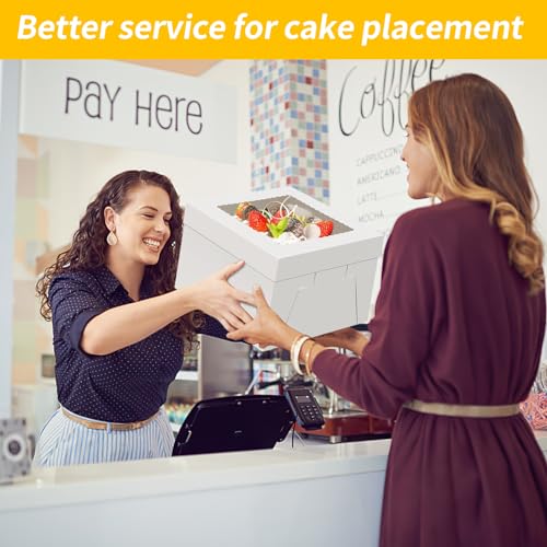 WINKIO Cake Boxes 12 inch, Cake Carrier Holder, Storage Transport Container - size: 12x12x6