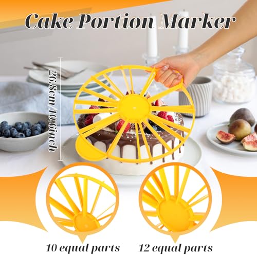 Cake Portion Marker, Double Sided 10 or 12 Slices Cake Cutter Marker for Even Slices, Yellow - color: Yellow