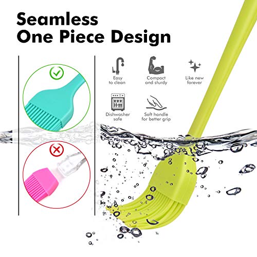 HOTEC 600℉ Heat Resistant Silicone Basting &Pastry Brush, Multicolor 5 - color: Multicolor