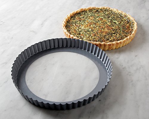 Fox Run 9.5-Inch Non-Stick Tart Pan, Removable Bottom Quiche Pan - style: 9.5-Inch Round