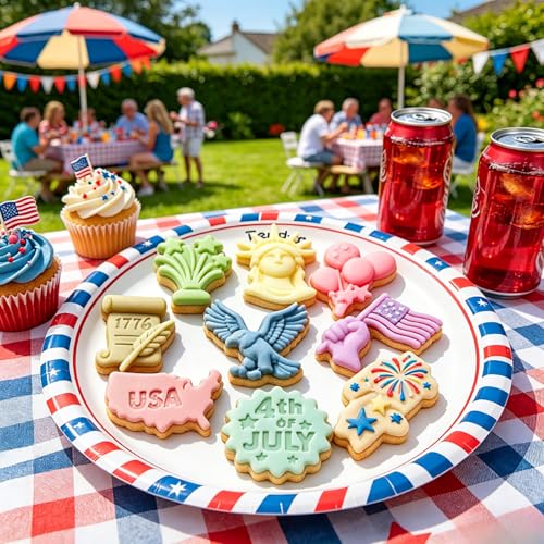 2 Pack Independence Day Silicone Molds, 9-Cavity 4th of July Theme Chocolate Molds Shape Tray for Jello, Mini Cakes, DIY Desserts, Candy, Ice, Pudding, Baking Resin Craft Decor