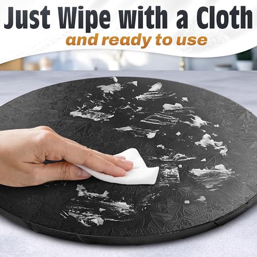 Black Cake Board 12 Inch, 0.5 Inch Thick, Round Cardboard Base