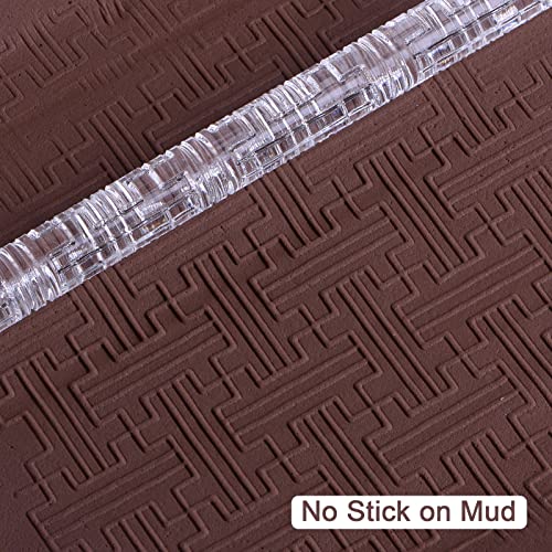 HARFINGTON Acrylic Embossed Rolling Pin 6.3 Inch Labyrinth 3D Pattern Acrylic Non-Stick Roller Fondant Embossing Clay Rolling Pin Textured for Baking Cookie Pastry Clay Dough - style: Labyrinth Pattern
