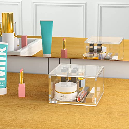 AITEE Decorative Acrylic Box with Lid, Display Storage for Home (Large) - size: Large