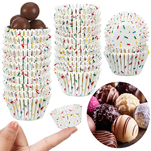 Funtery 600 Pack Mini Baking Cups Cupcake Liner Candy Making,White - color: White