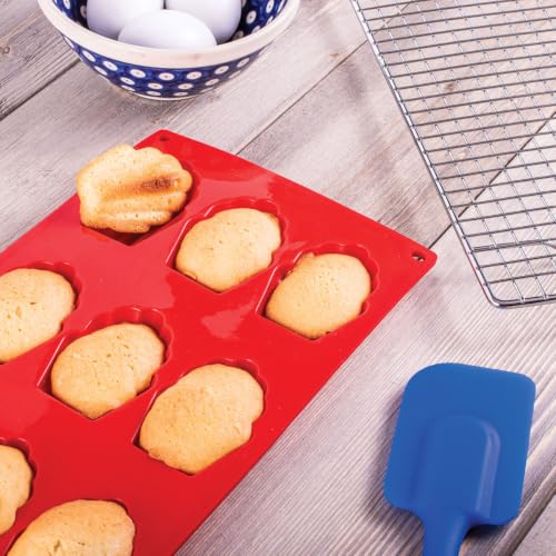 Mrs. Anderson's Baking Silicone Madeleine Cookie Pan, 9 Cup, European-Grade Silicone Bakeware, For Madeleine Cookies And Shell-Shaped Pastries - style: Madeleine