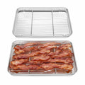Homikit 18x13 Inch Stainless Steel Baking Half Sheet with Cooling Rack Set - size: 17.6x13x1