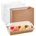 Ocmoiy Charcuterie Boxes with Clear Lids, 7.5x3.3 Inches, 50 Pack, Brown - color: Brown