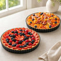 9 Inch Quiche Pans 2 Pack. Removable Bottom, Non-Stick Coating, Rugged Carbon Steel Baking Dish for Tart Quiche Pie. Metal Mold Gift for Women Wife Christmas Thanksgiving Party Festival Family - size: 9.45*1.2IN